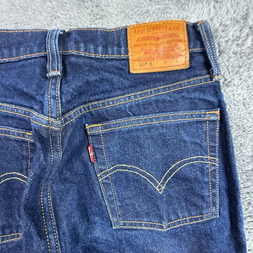 Levi's Premium Big E 501 S Womens Jeans 28x30 Dark Wash Vintage Denim Button - Picture 3 of 10